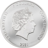 2021 $5 Cook Islands, ECLECTIC FIGHTING FISH - 1oz 999 Silver Coin